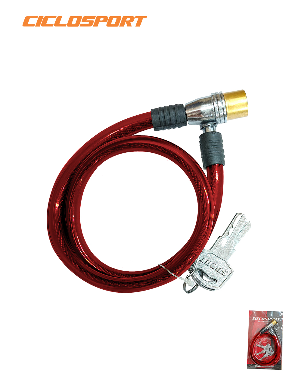 bicycle safety key lock brass cable